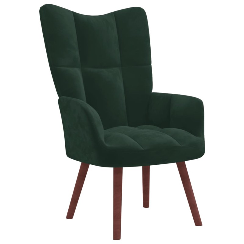 vidaXL Poltrona Relax Verde Scuro in Velluto vidaXL Poltrona Relax Verde Scuro in Velluto