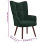 vidaXL Poltrona Relax Verde Scuro in Velluto vidaXL Poltrona Relax Verde Scuro in Velluto