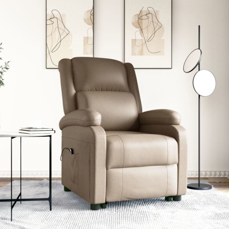 vidaXL Poltrona Alzapersona Cappuccino in Similpelle