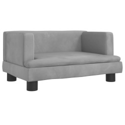 vidaXL Divano per Bambini Grigio Chiaro 60x40x30 cm in Velluto