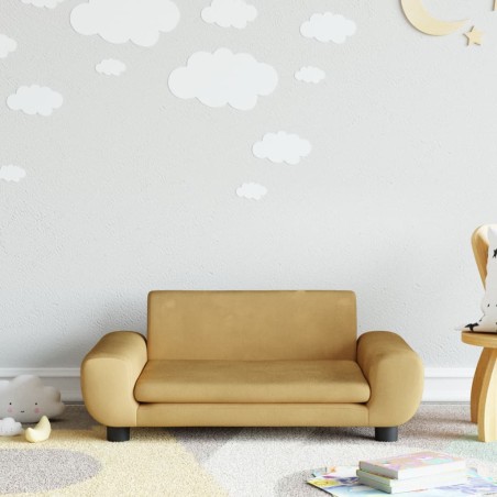 vidaXL Divano per Bambini Marrone 70x45x33 cm in Velluto