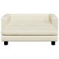 vidaXL Divano per Bambini con Poggiapiedi Crema 100x50x30cm Similpelle