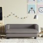 vidaXL Divano Bambini con Poggiapiedi Grigio 100x50x30 cm Similpelle