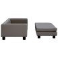 vidaXL Divano Bambini con Poggiapiedi Grigio 100x50x30 cm Similpelle