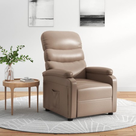 vidaXL Poltrona Reclinabile Cappuccino in Similpelle