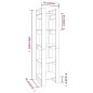 Libreria/Divisorio Grigio 41x35x160 cm Legno Massello di Pino Libreria/Divisorio Grigio 41x35x160 cm Legno Massello di Pino