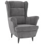 vidaXL Poltrona Grigio Chiaro Velluto vidaXL Poltrona Grigio Chiaro Velluto