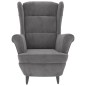 vidaXL Poltrona Grigio Chiaro Velluto vidaXL Poltrona Grigio Chiaro Velluto