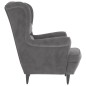 vidaXL Poltrona Grigio Chiaro Velluto vidaXL Poltrona Grigio Chiaro Velluto