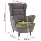 vidaXL Poltrona Grigio Chiaro Velluto vidaXL Poltrona Grigio Chiaro Velluto