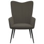 vida XL Poltrona Relax Grigio Scuro in Velluto vida XL Poltrona Relax Grigio Scuro in Velluto