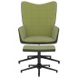 vidaXL Poltrona Relax con Poggiapiedi Verde Chiaro in Velluto e PVC vidaXL Poltrona Relax con Poggiapiedi Verde Chiaro in Velluto e PVC