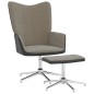 vidaXL Poltrona Relax con Poggiapiedi Grigio Chiaro in Velluto e PVC vidaXL Poltrona Relax con Poggiapiedi Grigio Chiaro in Velluto e PVC