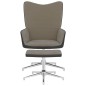 vidaXL Poltrona Relax con Poggiapiedi Grigio Chiaro in Velluto e PVC vidaXL Poltrona Relax con Poggiapiedi Grigio Chiaro in Velluto e PVC