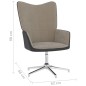 vidaXL Poltrona Relax con Poggiapiedi Grigio Chiaro in Velluto e PVC vidaXL Poltrona Relax con Poggiapiedi Grigio Chiaro in Velluto e PVC
