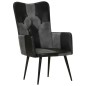 vidaXL Poltrona Wingback Marrone e Grigia in Vera Pelle vidaXL Poltrona Wingback Marrone e Grigia in Vera Pelle