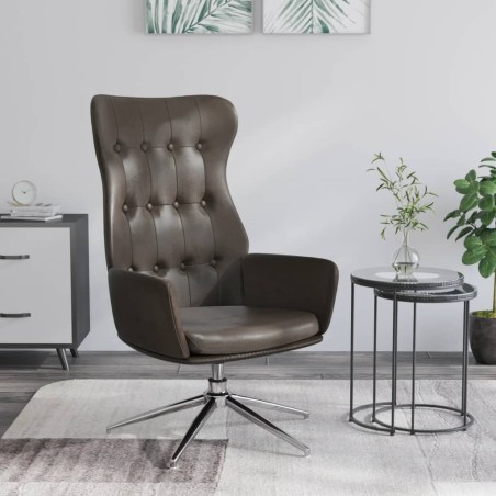 vidaXL Poltrona Rilassante Marrone Lucida in Similpelle