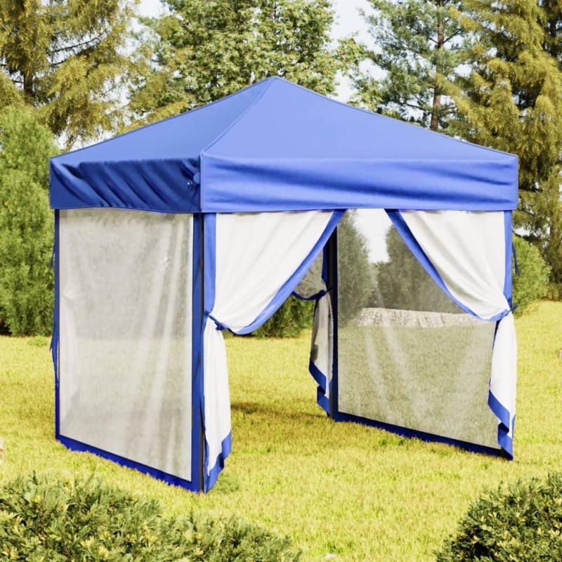 Tenda per Feste Pieghevole con Pareti Laterali Blu 2x2 m Tenda per Feste Pieghevole con Pareti Laterali Blu 2x2 m