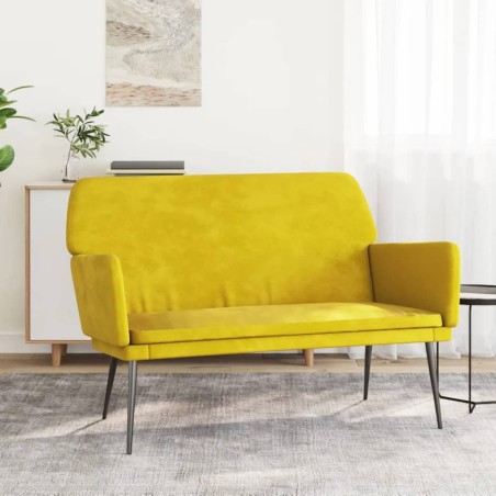 vidaXL Panca Gialla 108x79x79 cm in Velluto