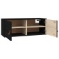 Pensile Nero 80x30x30 cm in Legno Massello di Pino Pensile Nero 80x30x30 cm in Legno Massello di Pino