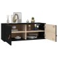 Pensile Nero 80x30x30 cm in Legno Massello di Pino Pensile Nero 80x30x30 cm in Legno Massello di Pino