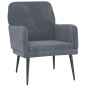 vidaXL Poltrona Grigio Scuro 62x79x79 cm Velluto vidaXL Poltrona Grigio Scuro 62x79x79 cm Velluto