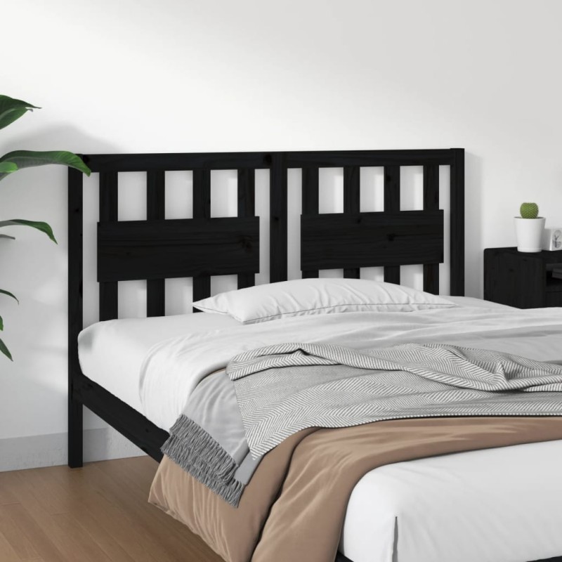 Testiera per Letto Nera 145,5x4x100cm in Legno Massello di Pino Testiera per Letto Nera 145,5x4x100cm in Legno Massello di Pino