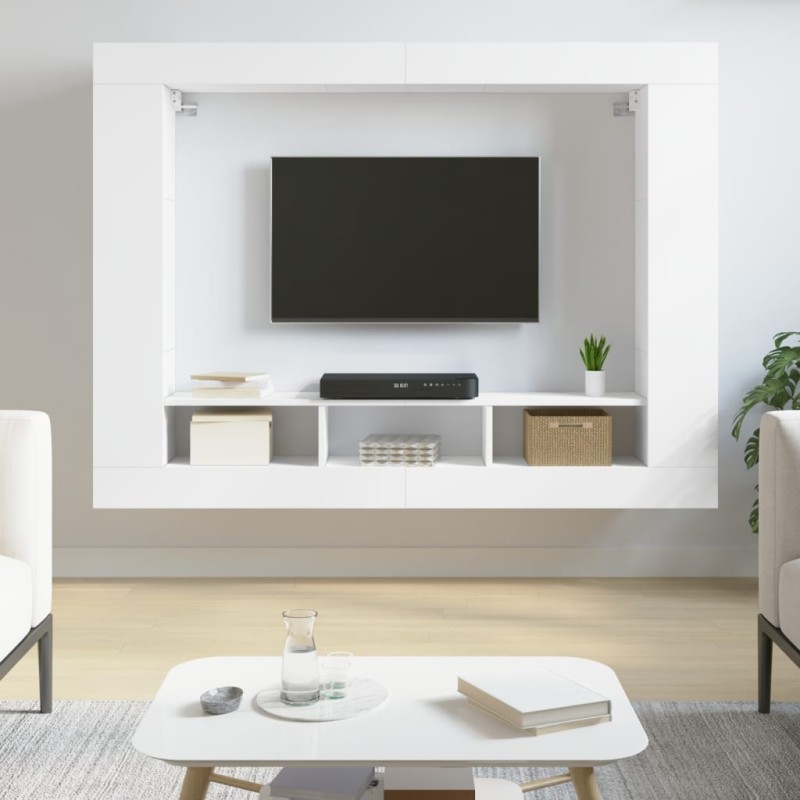 vidaXL Mobile Porta TV Bianco 152x22x113 cm in Legno Multistrato vidaXL Mobile Porta TV Bianco 152x22x113 cm in Legno Multistrato