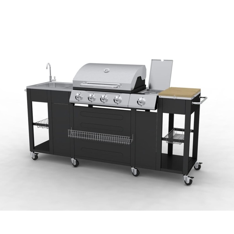 vidaXL Barbecue da Cucina per Esterni Montana 4 Fornelli vidaXL Barbecue da Cucina per Esterni Montana 4 Fornelli
