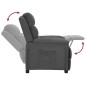vidaXL Poltrona Reclinabile in Tessuto Grigio Scuro