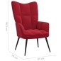 vidaXL Sedia Relax Rosso Vino in Velluto vidaXL Sedia Relax Rosso Vino in Velluto
