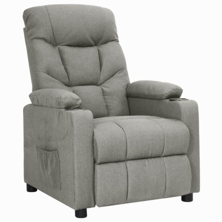 vidaXL Poltrona Reclinabile in Tessuto Grigio Chiaro