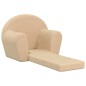 vidaXL Divano Letto per Bambini Crema in Morbido Peluche
