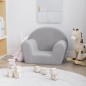 vidaXL Divano per Bambini Grigio Chiaro in Morbido Peluche vidaXL Divano per Bambini Grigio Chiaro in Morbido Peluche
