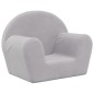 vidaXL Divano per Bambini Grigio Chiaro in Morbido Peluche vidaXL Divano per Bambini Grigio Chiaro in Morbido Peluche
