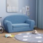 vidaXL Divano Letto per Bambini a 2 Posti Blu in Morbido Peluche vidaXL Divano Letto per Bambini a 2 Posti Blu in Morbido Peluche