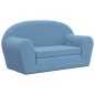 vidaXL Divano Letto per Bambini a 2 Posti Blu in Morbido Peluche vidaXL Divano Letto per Bambini a 2 Posti Blu in Morbido Peluche