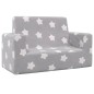 vidaXL Divano per Bambini 2 Posti Grigio Chiaro Stelle Morbido Peluche vidaXL Divano per Bambini 2 Posti Grigio Chiaro Stelle Morbido Peluche