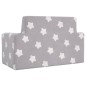 vidaXL Divano per Bambini 2 Posti Grigio Chiaro Stelle Morbido Peluche vidaXL Divano per Bambini 2 Posti Grigio Chiaro Stelle Morbido Peluche