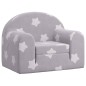 vidaXL Divano Letto Bambini Grigio Chiaro con Stelle Morbido Peluche vidaXL Divano Letto Bambini Grigio Chiaro con Stelle Morbido Peluche