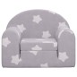 vidaXL Divano Letto Bambini Grigio Chiaro con Stelle Morbido Peluche vidaXL Divano Letto Bambini Grigio Chiaro con Stelle Morbido Peluche