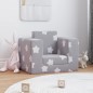 vidaXL Divano Letto Bambini Grigio Chiaro con Stelle Morbido Peluche vidaXL Divano Letto Bambini Grigio Chiaro con Stelle Morbido Peluche