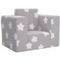 vidaXL Divano Letto Bambini Grigio Chiaro con Stelle Morbido Peluche vidaXL Divano Letto Bambini Grigio Chiaro con Stelle Morbido Peluche
