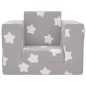 vidaXL Divano Letto Bambini Grigio Chiaro con Stelle Morbido Peluche vidaXL Divano Letto Bambini Grigio Chiaro con Stelle Morbido Peluche