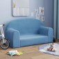 vidaXL Divano per Bambini a 2 Posti Blu in Morbido Peluche vidaXL Divano per Bambini a 2 Posti Blu in Morbido Peluche