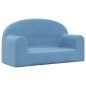 vidaXL Divano per Bambini a 2 Posti Blu in Morbido Peluche vidaXL Divano per Bambini a 2 Posti Blu in Morbido Peluche