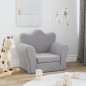 vidaXL Divano per Bambini Grigio Chiaro in Morbido Peluche vidaXL Divano per Bambini Grigio Chiaro in Morbido Peluche