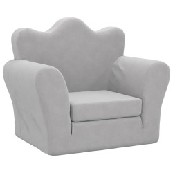 vidaXL Divano per Bambini Grigio Chiaro in Morbido Peluche