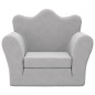 vidaXL Divano per Bambini Grigio Chiaro in Morbido Peluche vidaXL Divano per Bambini Grigio Chiaro in Morbido Peluche