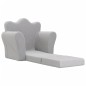 vidaXL Divano per Bambini Grigio Chiaro in Morbido Peluche vidaXL Divano per Bambini Grigio Chiaro in Morbido Peluche